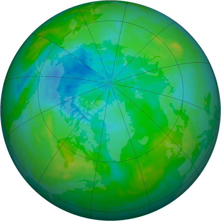 Arctic ozone map for 21 August 2004